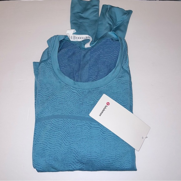 Lululemon Swiftly Tech LS race length Ripple Wave Tidal Teal/Blue Borealis 14 - Picture 5 of 7